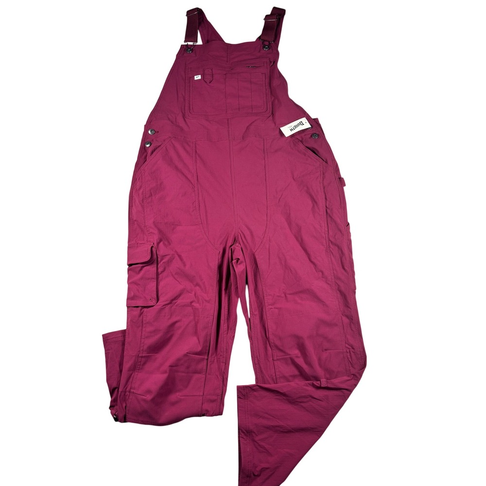 NEW Duluth Trading Co Heirloom Gardening Bib Overalls Berry Pink Ripstop XL x 29